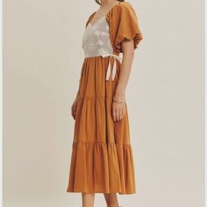 Linen blend Midi Dress